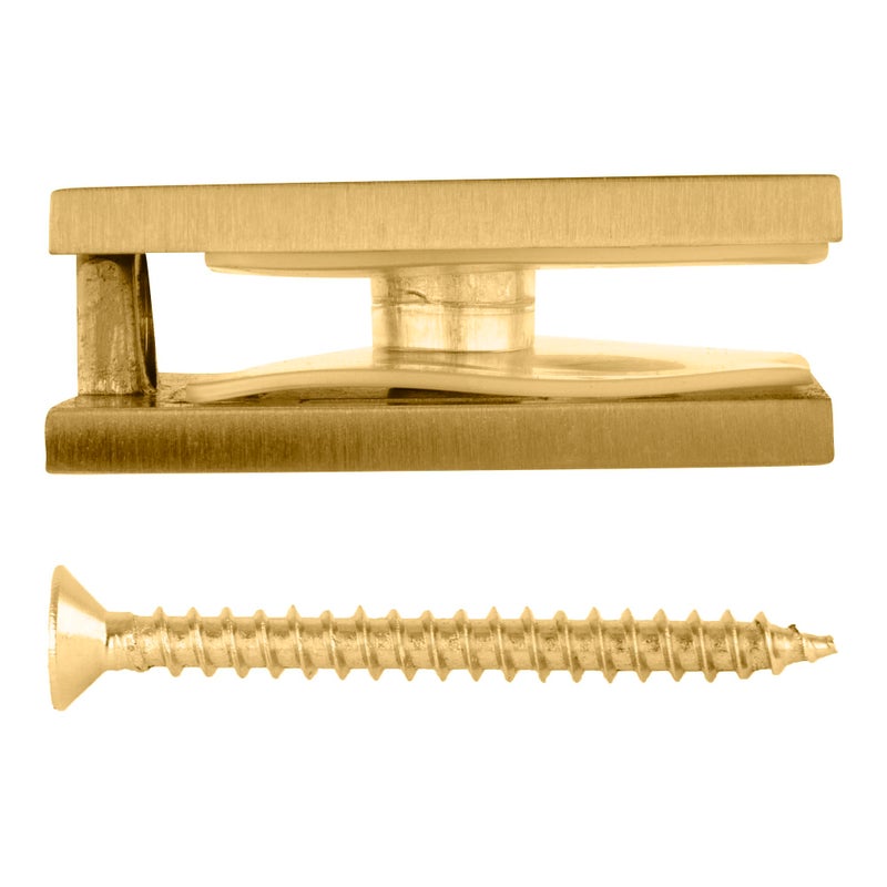CRL SCU4SB Satin Brass Square Style Hole-in-Glass Fixed Panel U-Clamp - Image 4
